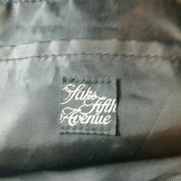 SAKS FIFTH AVENUE l Teal Metallic Tote Bag B6 - Picture 3 of 3